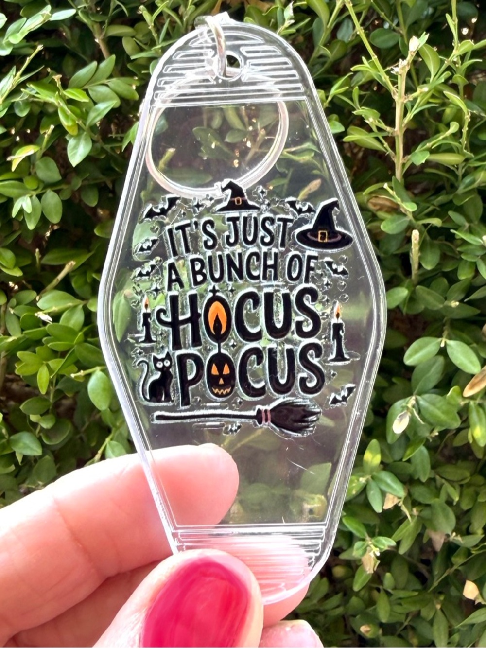 Vintage style motel key 3.5 inch keychain Halloween-themed gift idea